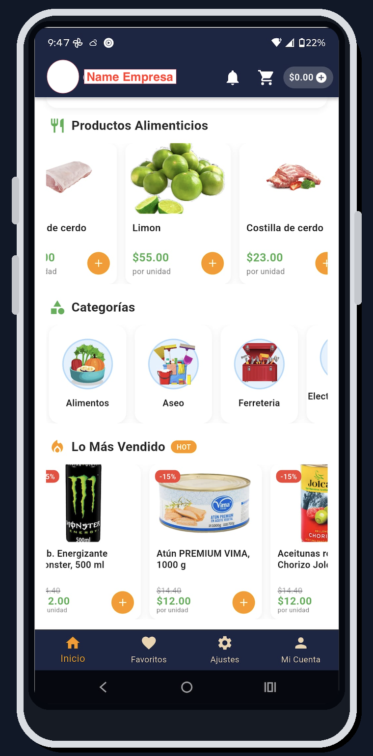 Captura de productos de tienda